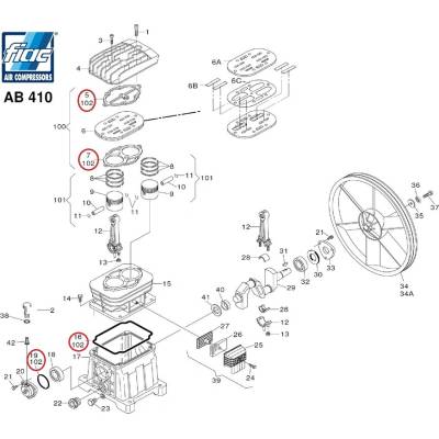 Fiac - Италия Гарнитури за пневмо групи ab410/510 fiac ; 1124080200