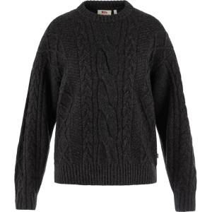 Fjällräven Дамски вълнен пуловер Fjällräven Women's Övik Cable Knit Wool jumper - Black (105-7729-0114)