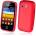 Samsung S5300 Galaxy Pocket Силиконов Калъф Червен + Протектор