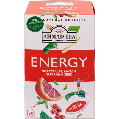 Ahmad Tea funkční čaj ENERGY grapefruit, guarana a maté 20 x 1,5 g