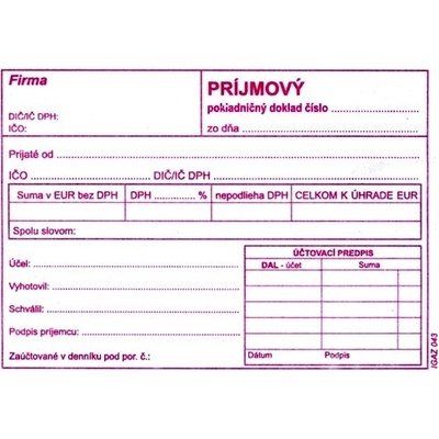 Igaz 044 Príjmový pokladničný doklad A6 samoprep.
