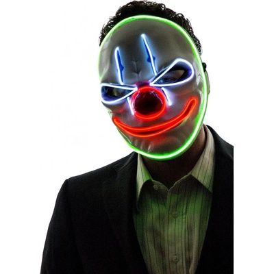 Blikající LED maska ​​vícebarevná Joker