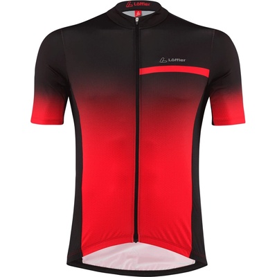 Löffler Мъжка фланелка с къс ръкав за колоездене Löffler Bike Jersey Full-Zip Coogan Mid Cycling jersey - Red - размер 56 (EU) (056-3495-0316)
