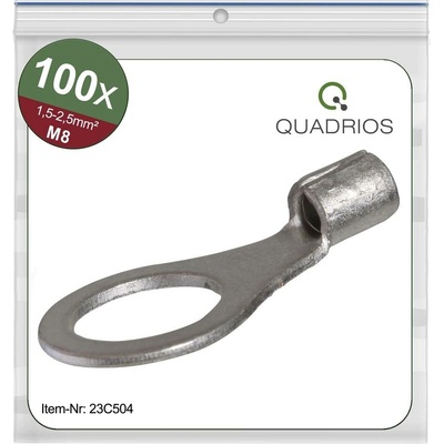 Quadrios 23C504 guľaté káblové oko Prierez=2.5 mm² Ø otvoru=8.5 mm neizolované 100 ks