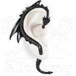 Alchemy gothic обеца The Dragon's Lure - Черен - ALCHEMY GOTHIC - E274B