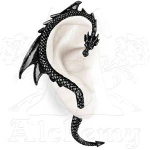 Alchemy gothic обеца The Dragon's Lure - Черен - ALCHEMY GOTHIC - E274B