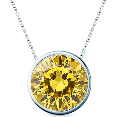 SAVICKI Колие The Journey: бяло злато, жълт лабраторен диамант