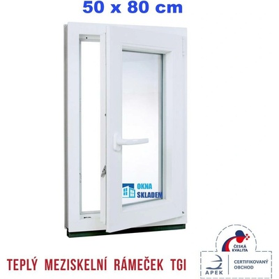 ERKADO 500 x 800 mm Bílé / Antracit otevíravé i sklopné pravé