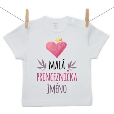 Boodyy tričko s krátkým rukávem malá princeznička se jménem