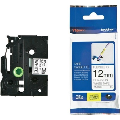 páska BROTHER TZFX231 čierne písmo, biela páska FLEXIBLE ID Tape (12mm) (TZEFX231)