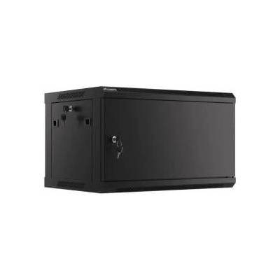 Hanging cabinet 19 6U 600x450 black Lanberg metal door (flat pack)