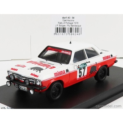 Trofeu Opel Ascona night Version N 57 Rally Portugal 1978 J.p.borges R.bevilacqua Červená Bílá 1:43