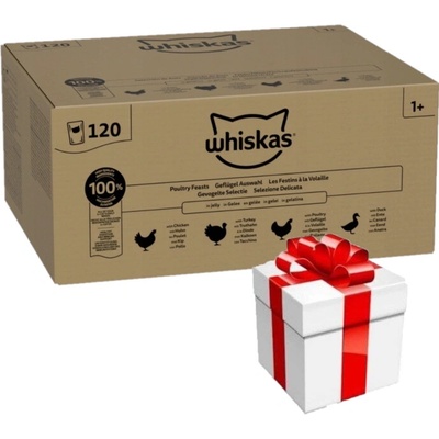 Whiskas Drůbeží hostina 120x85 g Mokré krmivo pro dospělé kočky v želé + překvapení pro kočku