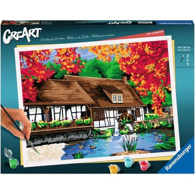 Ravensburger Комплект за рисуване по номера Ravensburger CreArt - Мелница в Блаутопф (23546)