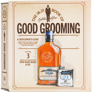 18.21 Man Made Book of Good Grooming mycí gel na tělo a vlasy 532 ml + tuhé mýdlo na tělo a vlasy 198 g dárková sada