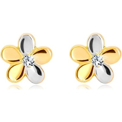 Šperky Eshop Briliantové ze zlata květ s pěti okvětními lístky a diamantem S3BT504.15