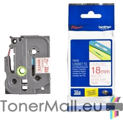 Brother Tape Red on White Brother TZ-242