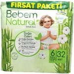  BEBEM бебешки пелени, Natural, Номер 6, 15+, 32 броя