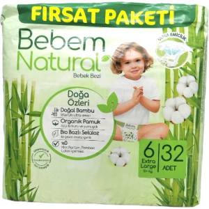  BEBEM бебешки пелени, Natural, Номер 6, 15+, 32 броя