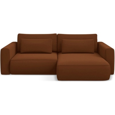 makamii Теракотен кадифен разтегателен ъглов диван с място за съхранение (десен ъгъл) Kapua - Makamii (KAPUA_RCF_S_3_P1_C12)