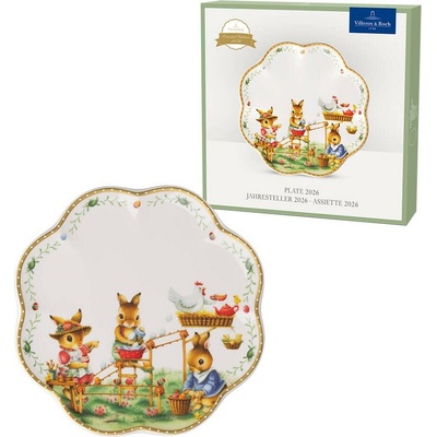 Villeroy & Boch Annual Easter Edition 2026 talíř zajíček Anna, Max a Paul 22,3 cm
