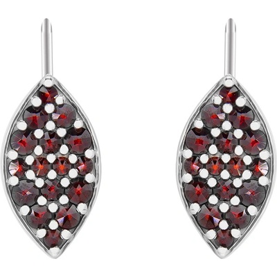 Český granát náušnice stříbrné 131462 klapka