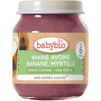 Babybio БИО плодово пюре овес, банан и синя боровинка 130 г