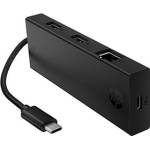 HP USB-C многопортов хъб 4-портов, B8SU8UT, черен, дължина на кабела 15 см, 1 USB Type-CR, 2 USB Type-A, 1 RJ-45 (B8SU8UT)