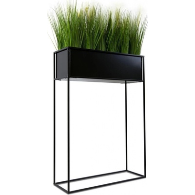 HowHomely KOVOVÝ KVETINÁČ SO STOJANOM RECT 90X24X64 CM ČIERNA