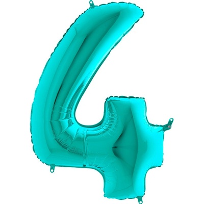 Grabo Balónek fóliový číslice 4 tyrkysový 102 cm