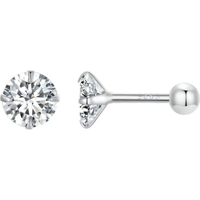 Grace Silver Jewellery stříbrné náušnice Helen šroubek zirkon E-SCE1646-L/155 stříbrná