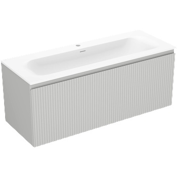 Mexen Rivel баня шкаф 120 см с мивка Vela, 1 чекмедже, набразден , сив мат/бял мат - 91A20-12047-1-BF62-W23M01 (91A20-12047-1-BF62-W23M01)