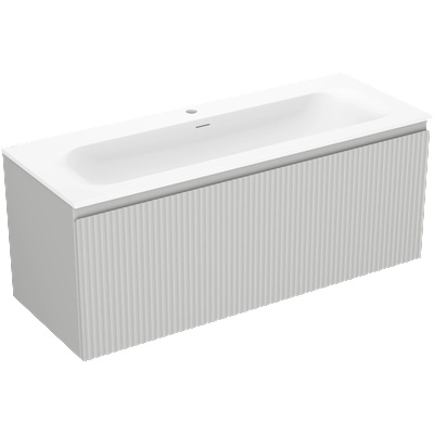 Mexen Rivel баня шкаф 120 см с мивка Vela, 1 чекмедже, набразден , сив мат/бял мат - 91A20-12047-1-BF62-W23M01 (91A20-12047-1-BF62-W23M01)