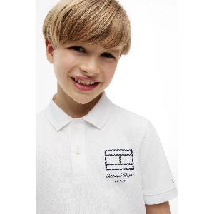 Tommy Hilfiger тениска с яка за деца с памук (KB0KB10603.128.176.9BY2)