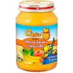 Слънчо Плодово пюре Слънчо - Ябълки, банан и праскова, 190 g (4099) - ozone