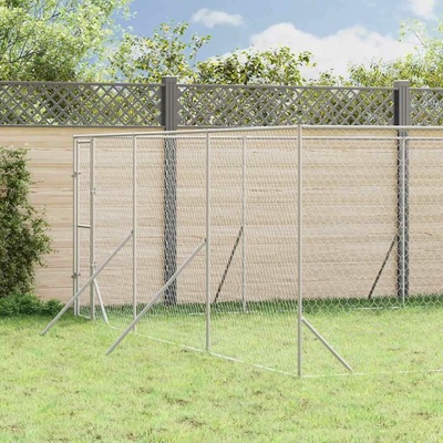 vidaXL Venkovní psí kotec stříbrný 600 x 1000 x 200 cm