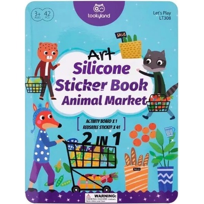 Tooky toy Tooky Toy: Книжка със занимания с животински мотиви и силиконови стикери (LT308)