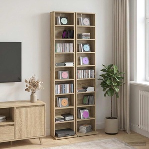 vidaXL Кабинет за CD 2 бр. Дъб сонома 33 x 23, 5 x 175 см (8012647)