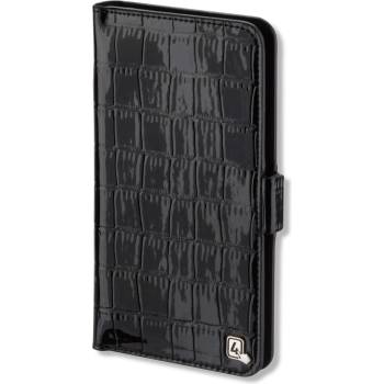4smarts Ultimag Wallet Laneway Croco Case - универсален кожен калъф с магнитно захващане за смартфони до 5.8 инча (черен)
