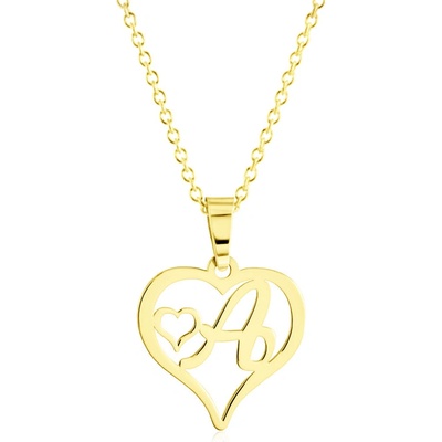 Gemmax Zlatý řetízek s písmenkem A - srdíčko GLSYN-55971-36261