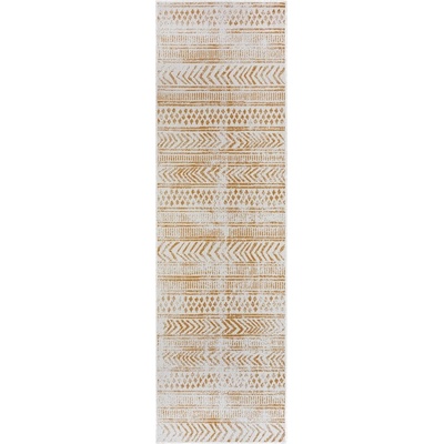 Hanse Home Външен килим в бяло и цвят жълта охра 80x350 cm Biri - NORTHRUGS (105787-80x350)