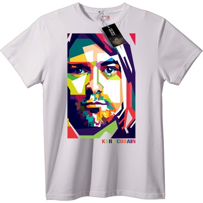 NOONEBRAND Тениска Изкуство на Кърт Кобейн - L, White