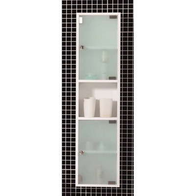 InterCeramic Pvc Колона за баня icp 604685 - бяла стенна колона с 2 стъклени врати и рафтове (icp 604685)