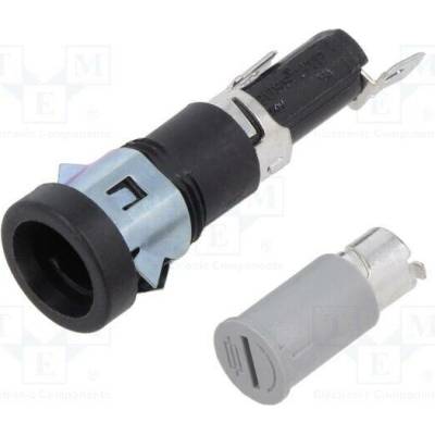 EATON/BUSSMANN BK-HTB-92I-R Zásuvka s krytkou; 6,3x32mm; 20A; 250VAC; HTB; na panel; černá