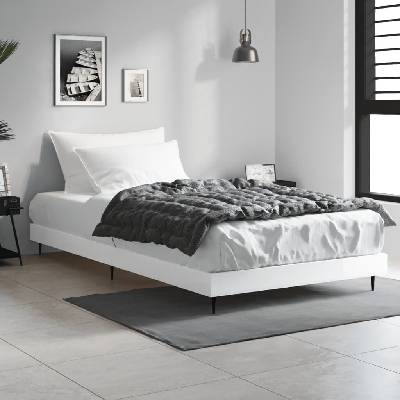 Nábytek XL 832271 Rám postele bílý s vysokým leskem kompozitní dřevo