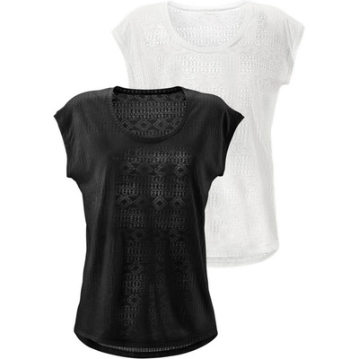 LASCANA Тениска черно, бяло, размер xl