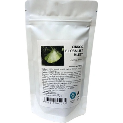 Zelené Drahokamy Ginkgo biloba jemně mletý 100 g