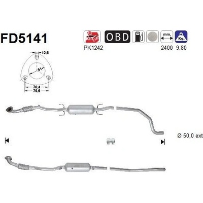 Filtr sazových částic, výfukový systém AS FD5141