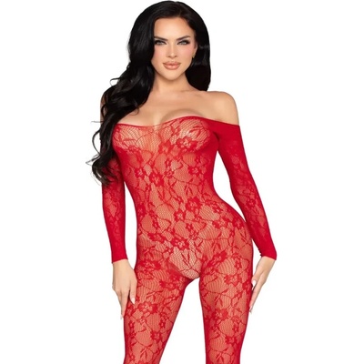 Дантелено боди тип мрежа, чувствено и стилно - Bodystocking Red S/M/L (D-245347)