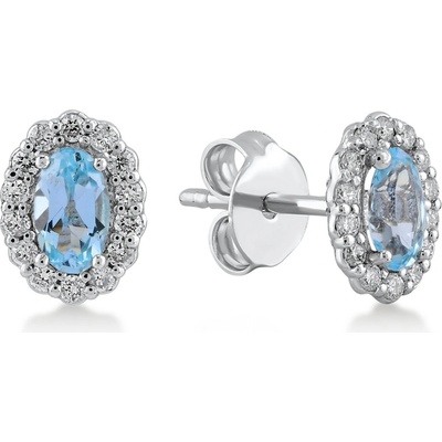 Lillian Vassago náušnice s modrými topazy a brilianty v bílém zlatě LLV11-SMEB5730-02-BTZ